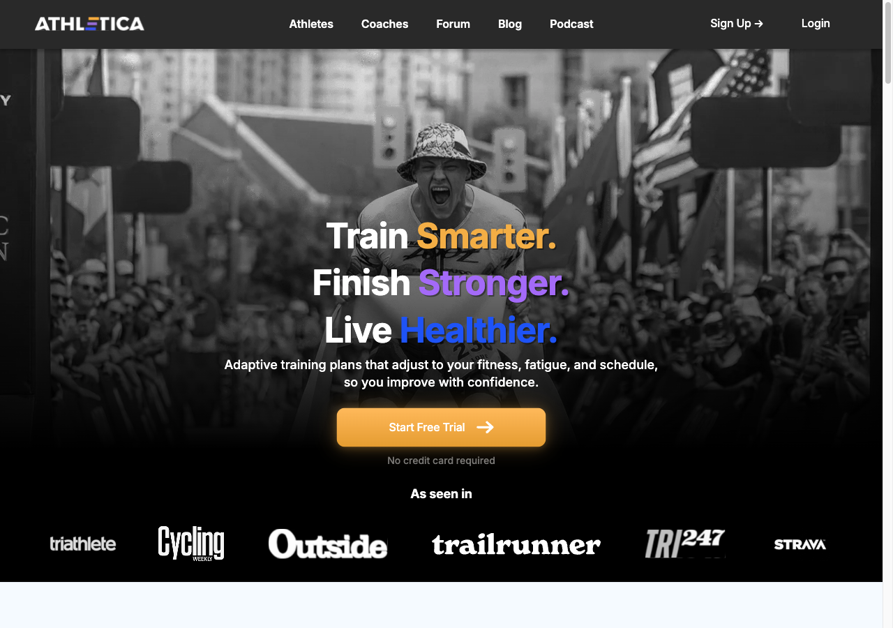 Athletica — Adaptive AI training plans